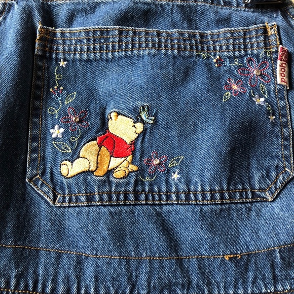 Winnie the Pooh Denim - Winnie the Pooh Jean Overall Shorts Size 22
